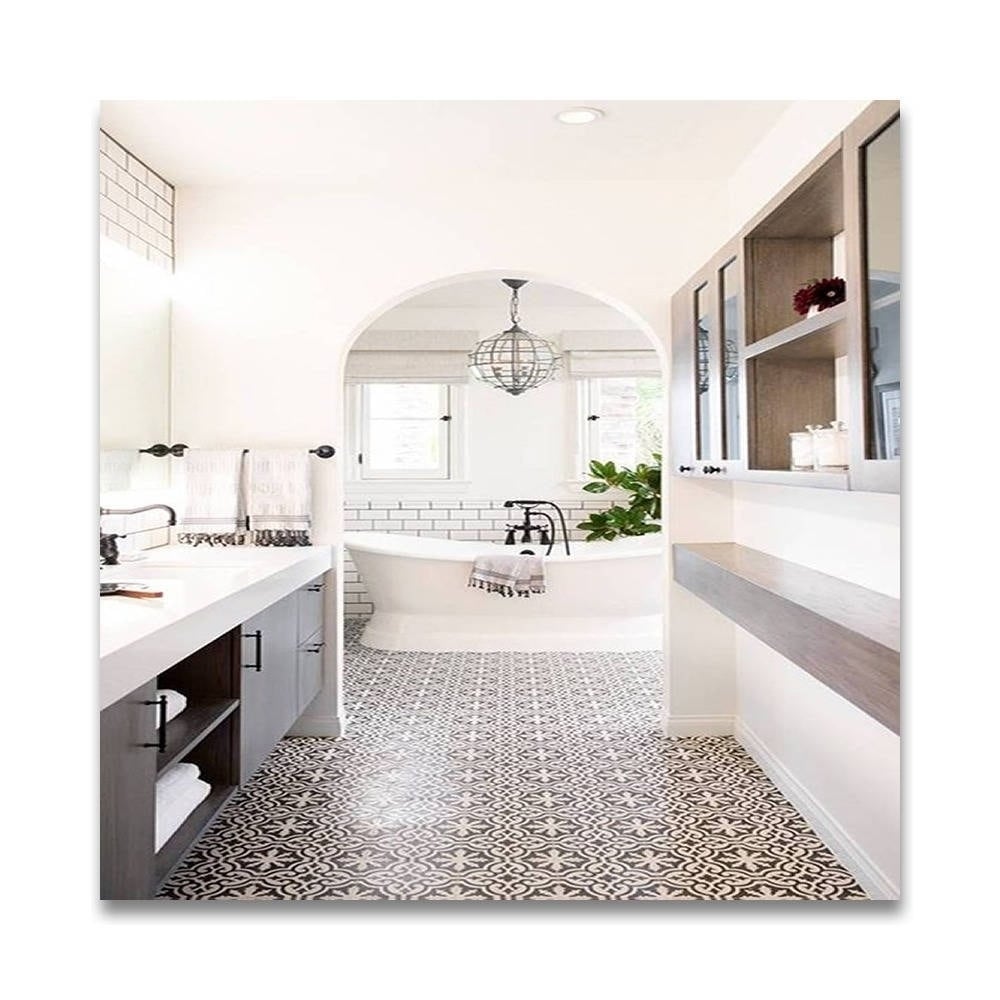 Argana In White And Black Handmade 8X8 In Moroccan Tile Pack 12