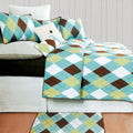 Argyle Aqua Quilt Shams Not Included