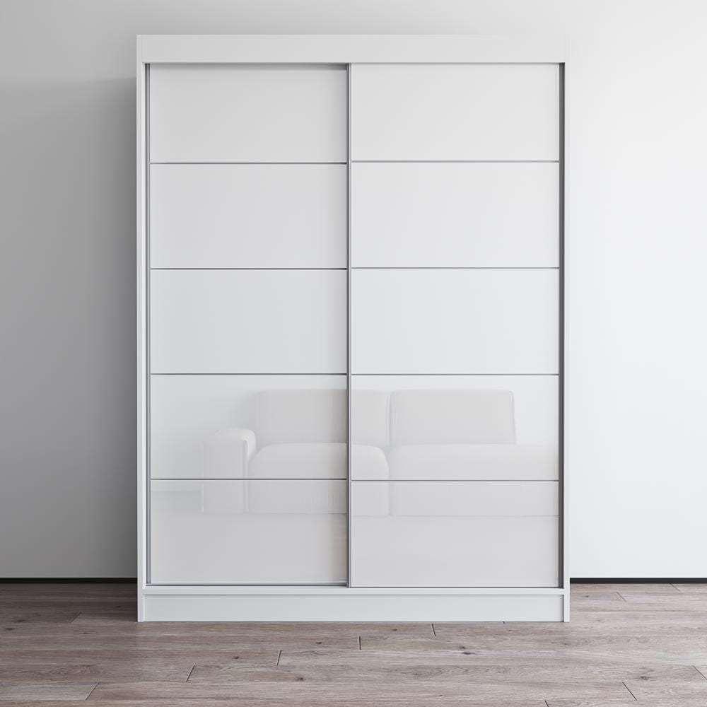 Aria 2 Door 59 Wide Modern High Gloss Wardrobe Armoire