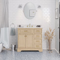 Aria 36 Bathroom Vanity Greige Oak Engineered White