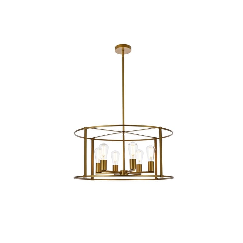 Aria 6 Light Pendant In Black 26 Inch