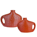 Aria Home Set Of 2 Textured Ceramic Vases Modern Centerpiece