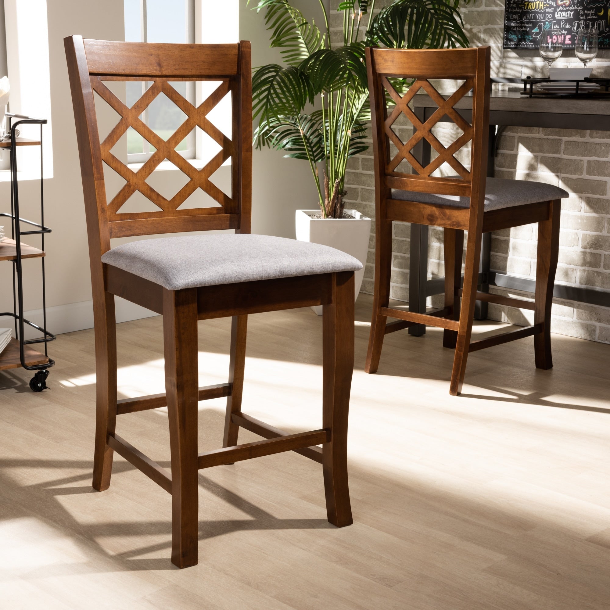 Aria Modern And Contemporary 2 Piece Counter Height Pub Chair Set