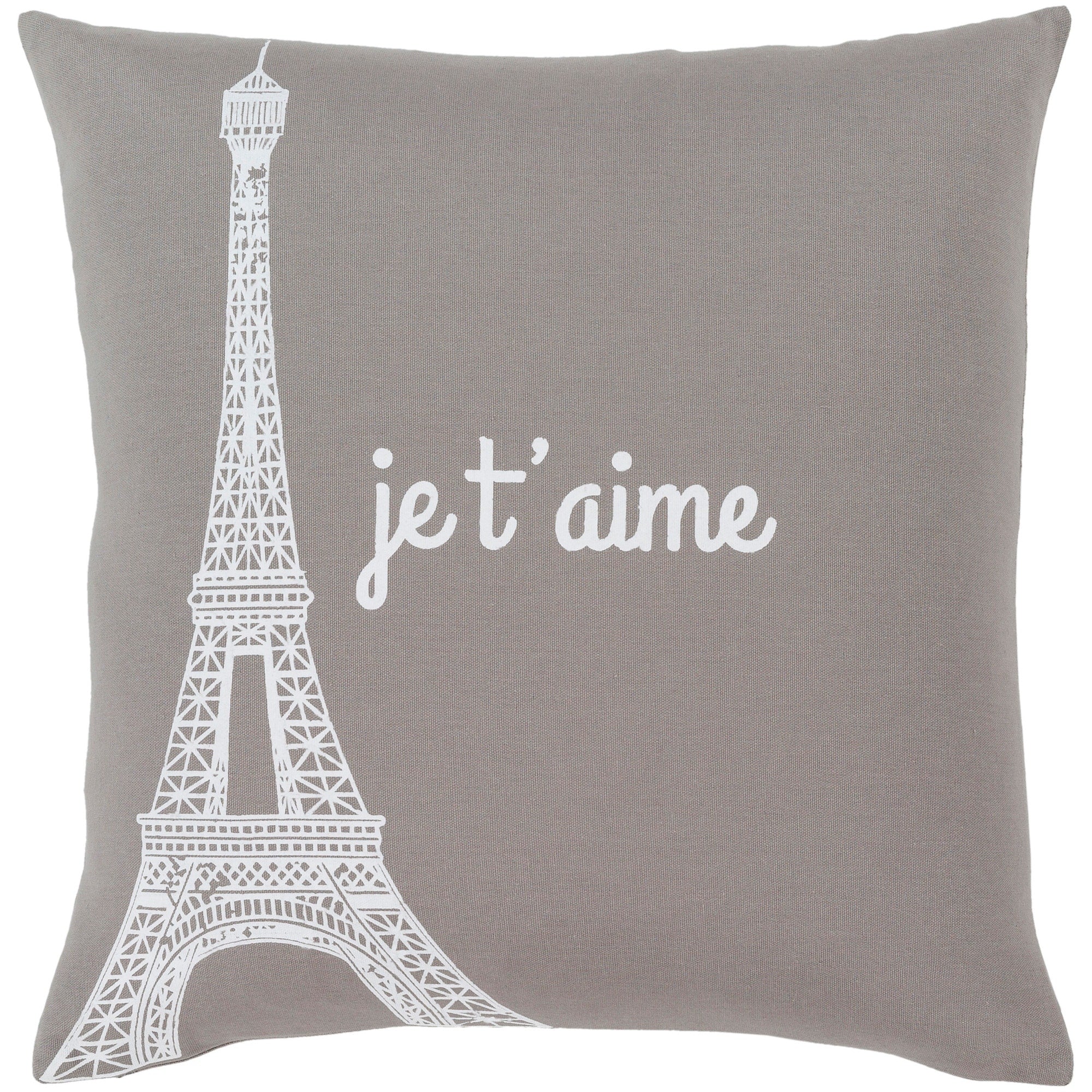 Ariella Medium Grey Je Taime Poly Fill Throw Pillow 22 X 22