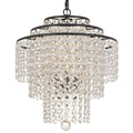 Arielle 3 Light Dark Bronze Crystal Chandelier