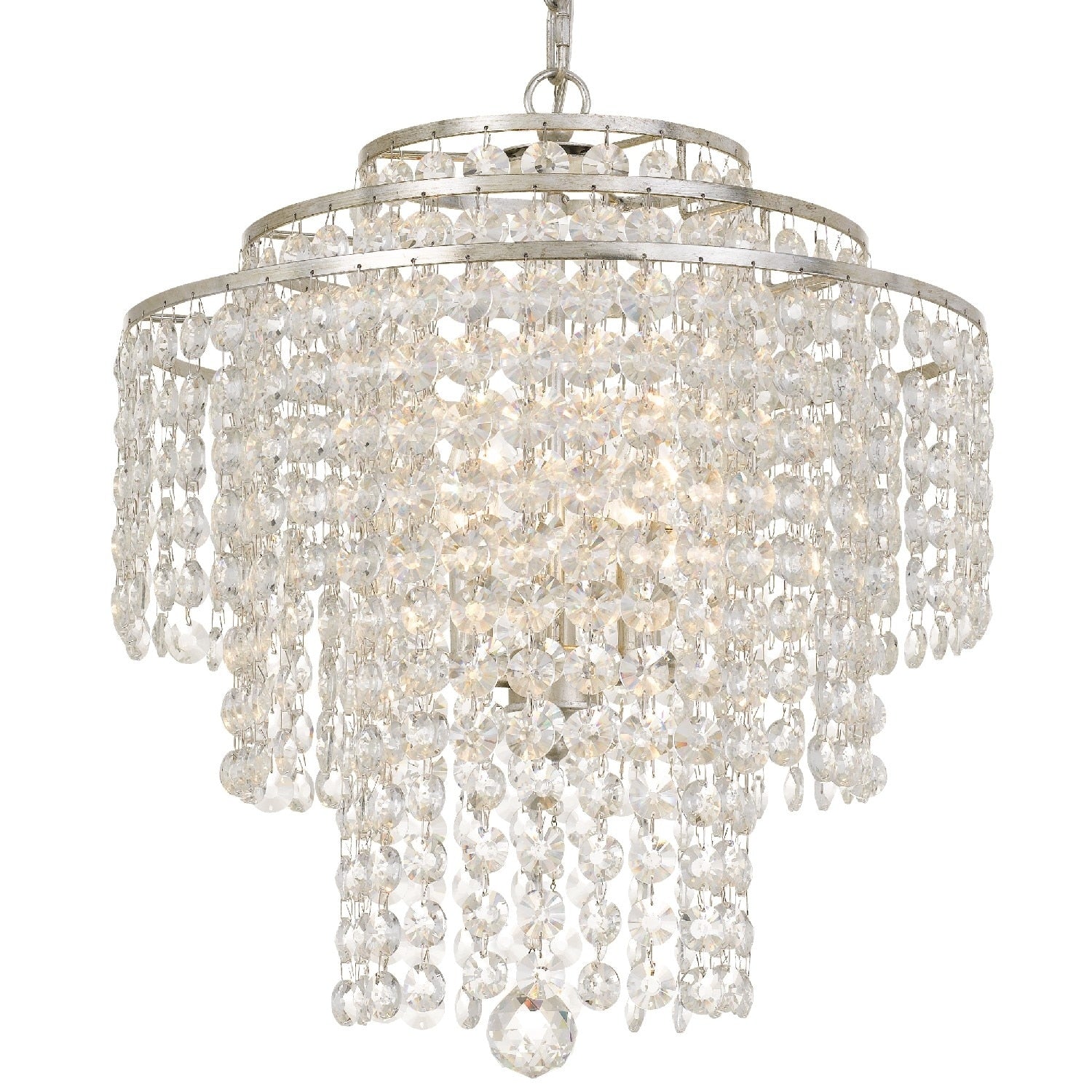 Arielle 3 Light Silver Crystal Chandelier