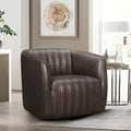 Aries Leather Swivel Barrel Chair