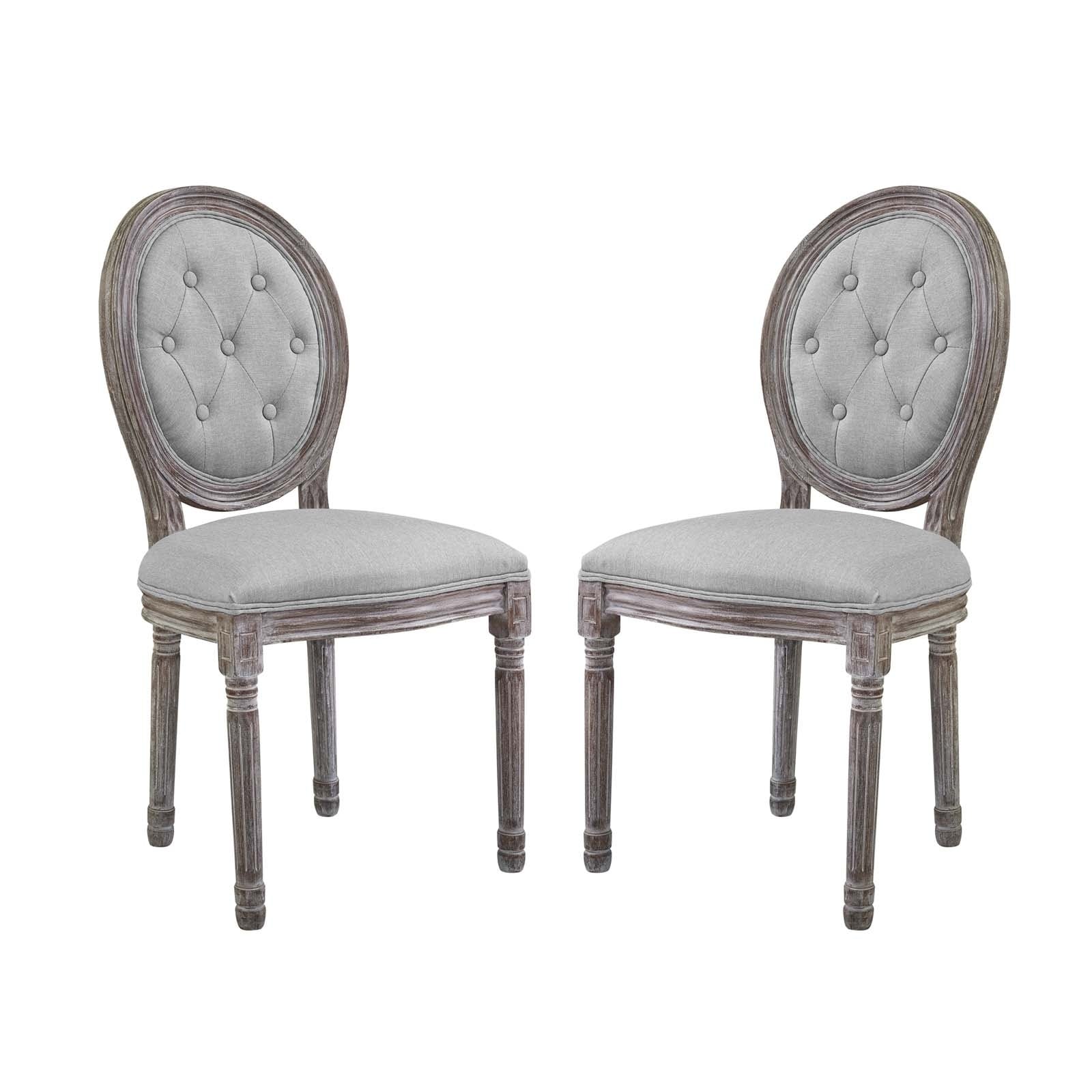 Arise Vintage French Upholstered Fabric Dining Side Chair Set Of 2