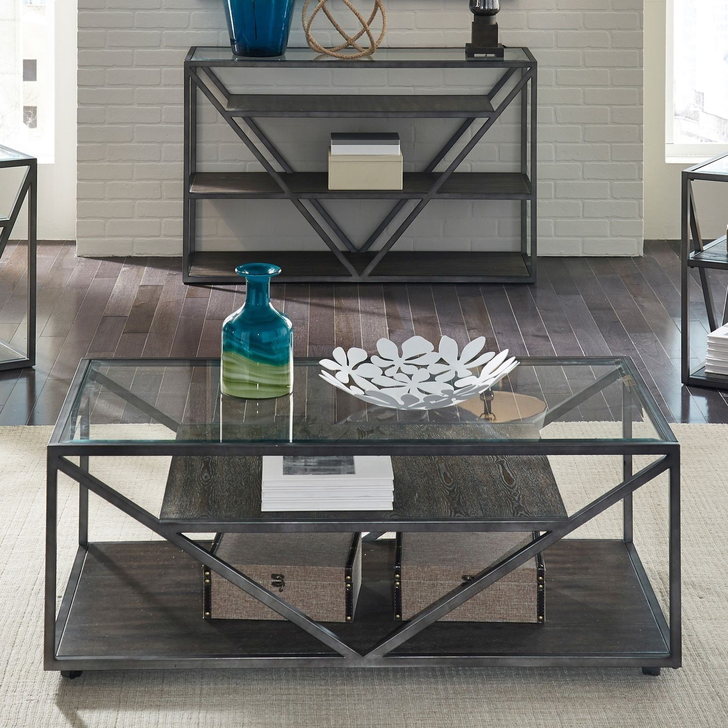 Arista Cobblestone Brown And Grey Dusty Wax Cocktail Table