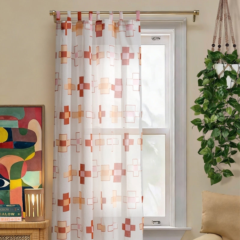 Aritha Single 84 Inch Geometric Sheer Curtain Panel By Jungalow