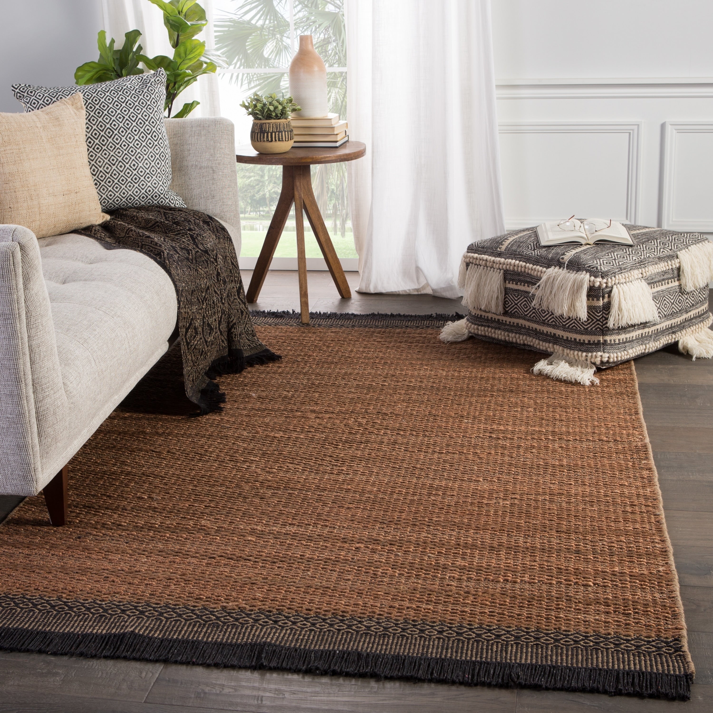 The Curated Nomad Oakhurst Natural Border Jute Area Rug