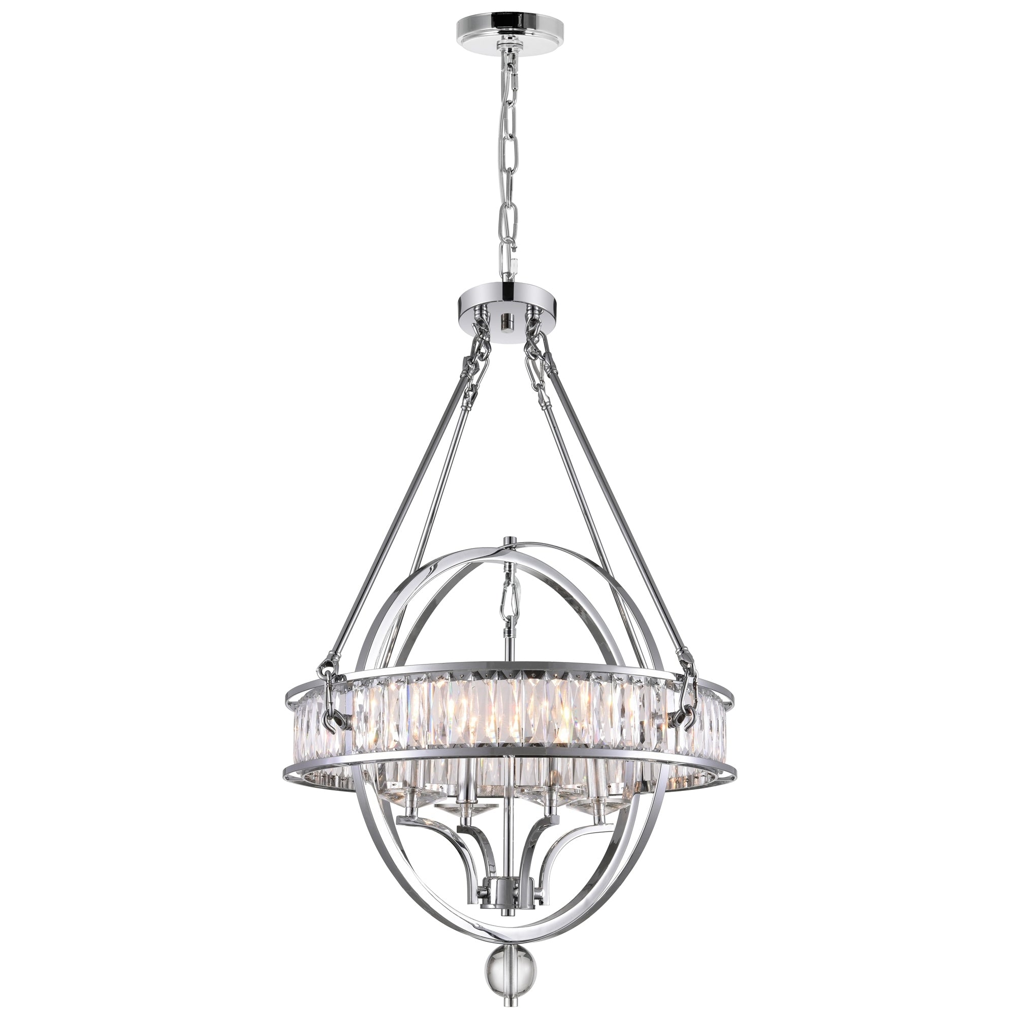 4 Light Chrome Finish Stainless Steel Chandelier