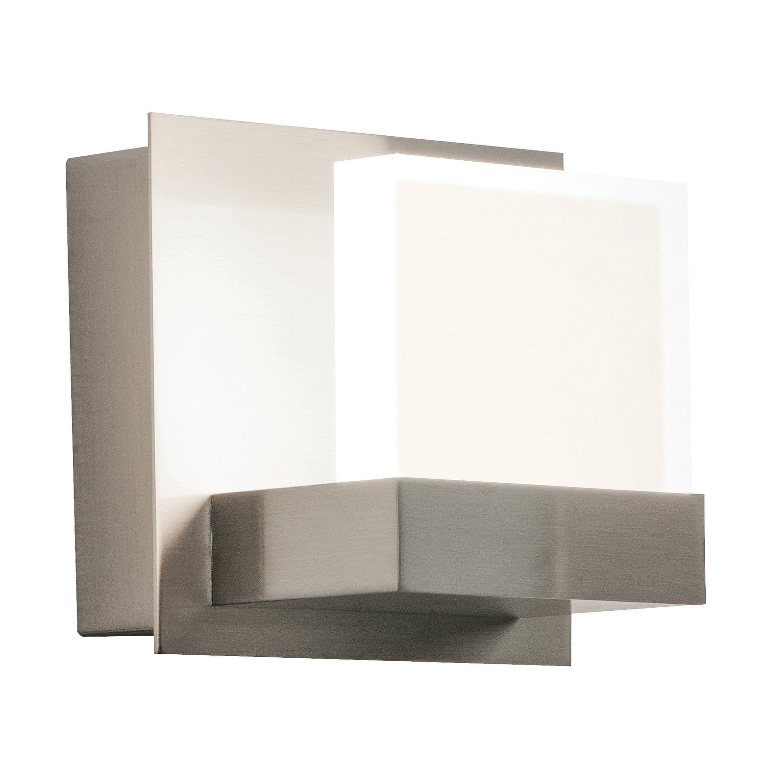 Afx Arlo 1 Light Ada Satin Nickel Led Wall Sconce Frosted Acrylic Shade