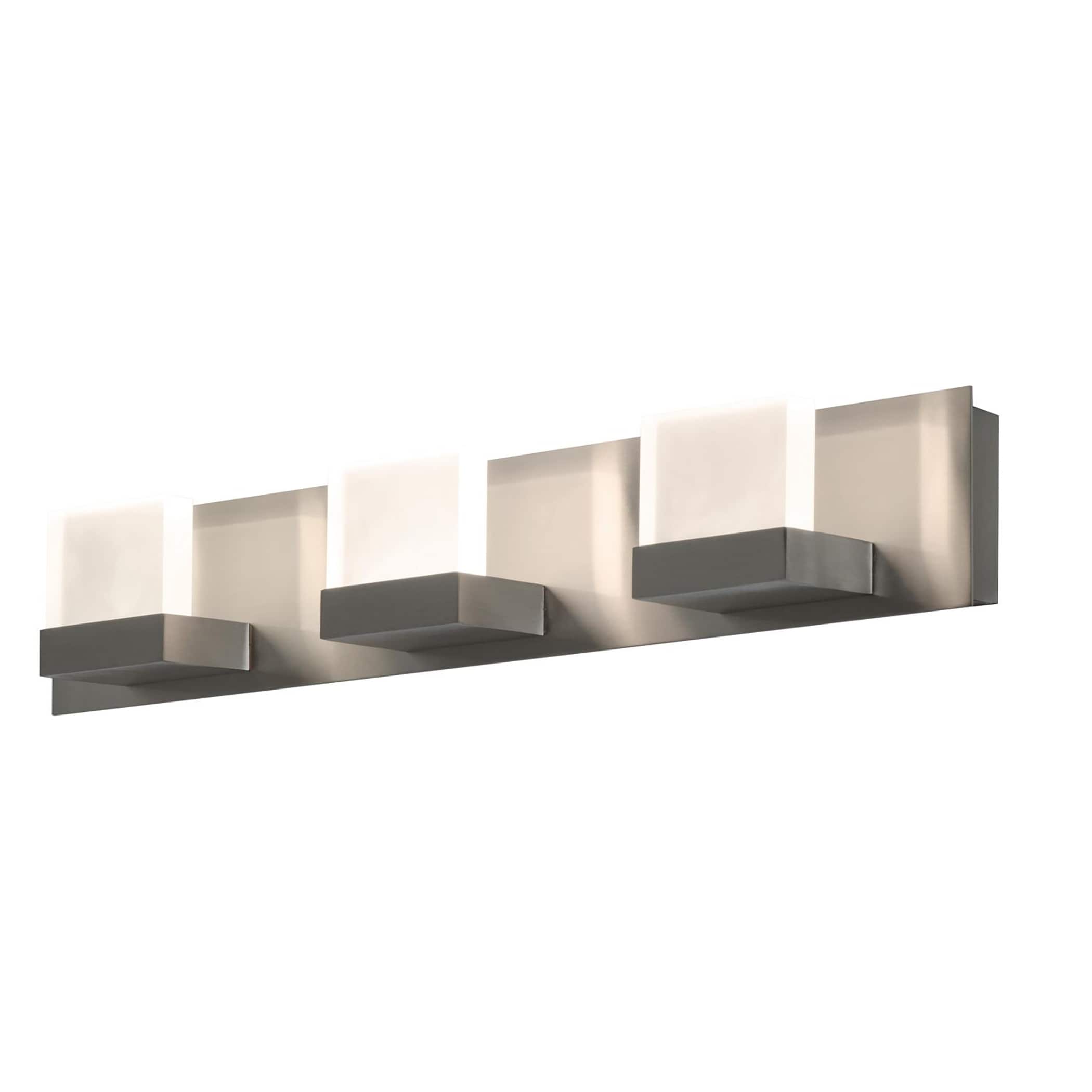 Afx Arlo 3 Light Ada Satin Nickel Led 120V Vanity Frosted Acrylic Shade