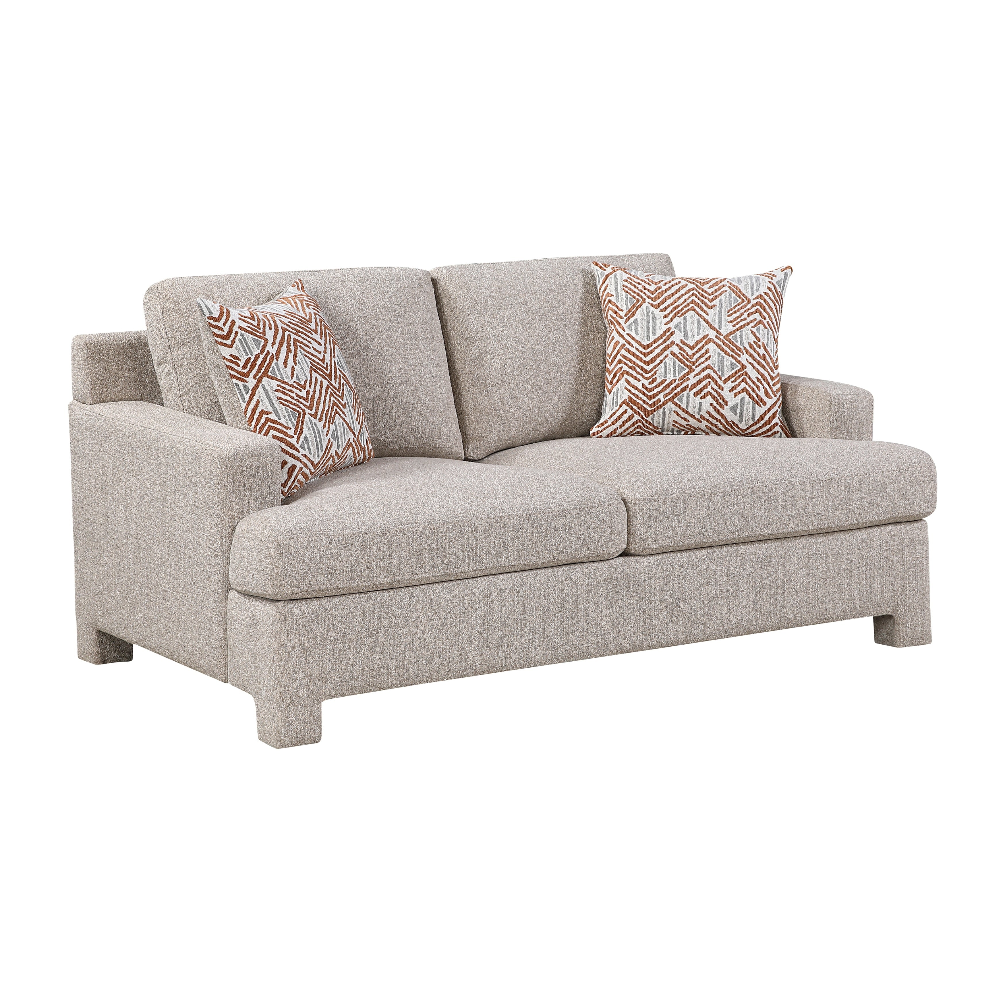 Arlo 68 Chenille Living Room 2 Seater Loveseat With Two Decor Pillows