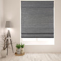 Arlo Blinds Cordless Lift Privacy Grey Brown Bamboo Roman Shades With 60 Inch Height