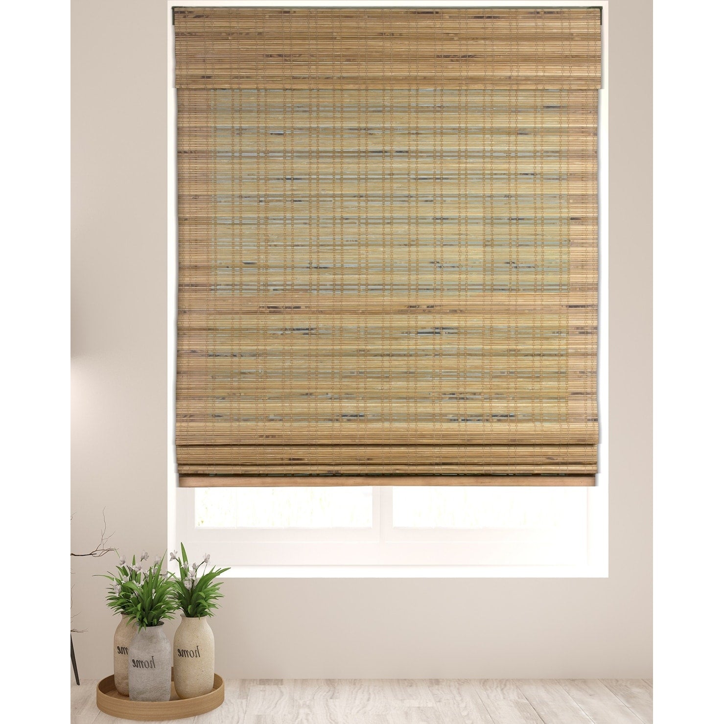 Arlo Blinds Tuscan Cordless Lift Bamboo Roman Shades With 60 Inch Height