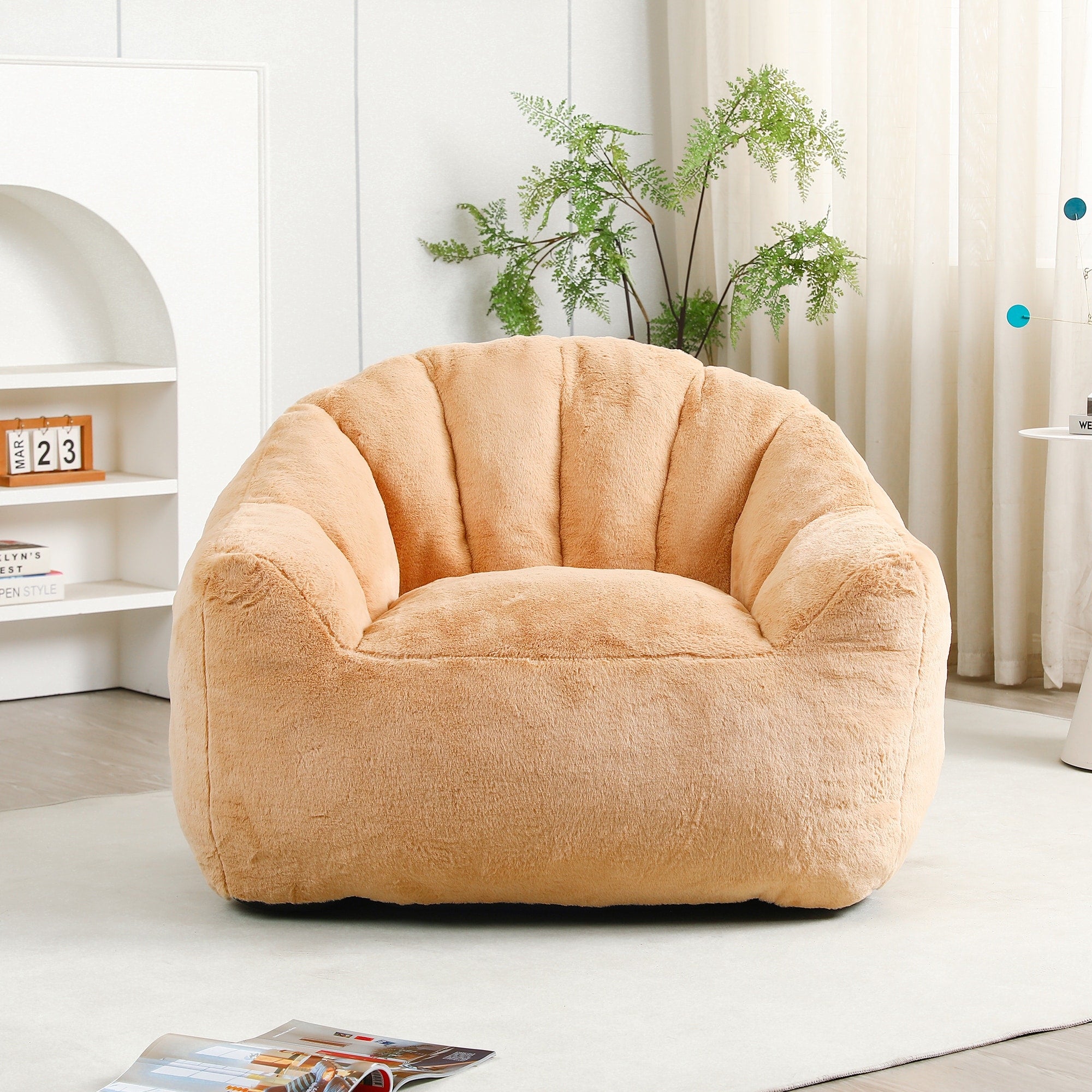 Arm Chair Side Chair Bean Bag Sofa Chair Lounge Chair With Armrests Brown Leisure Chair Accent Chair