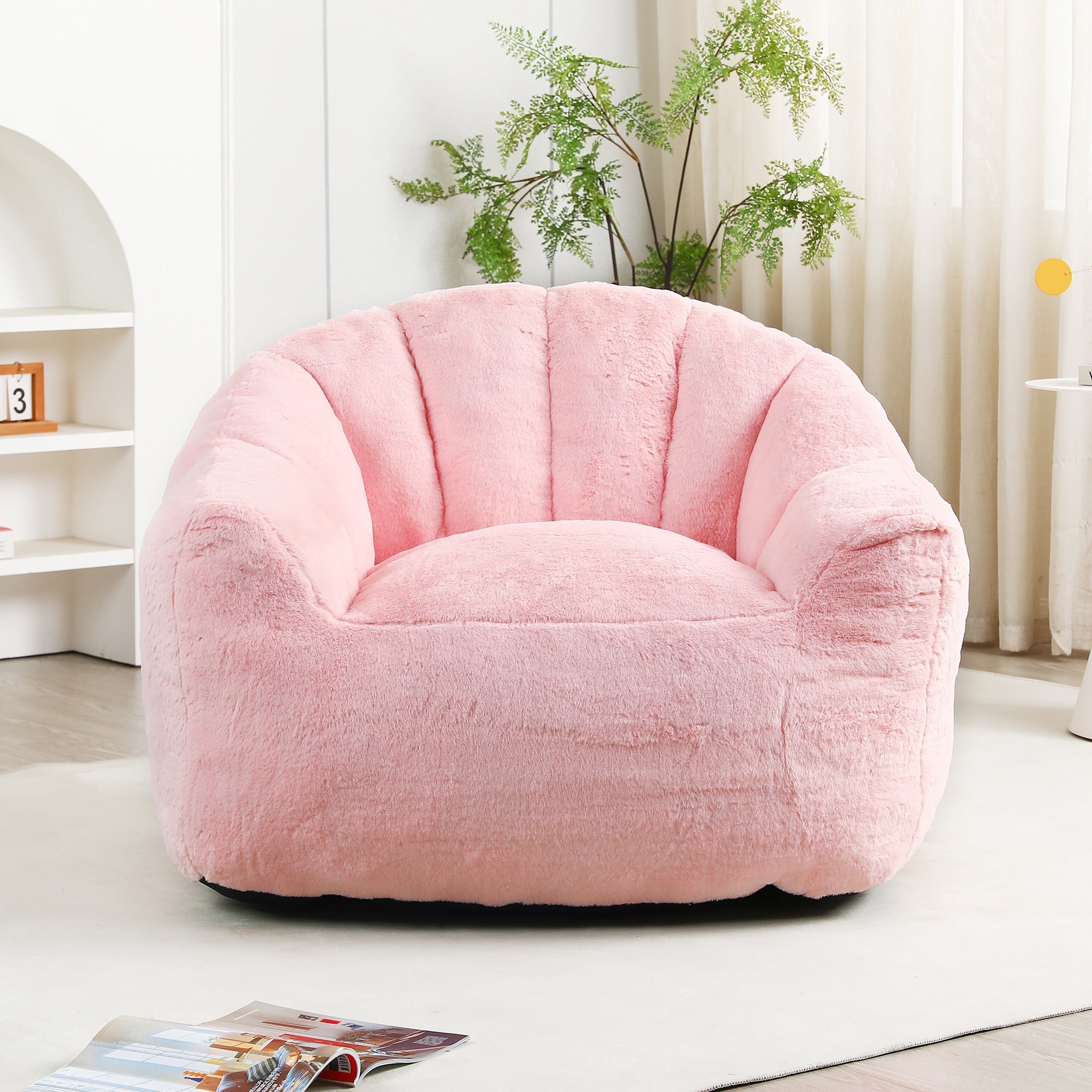 Arm Chair Side Chair Pink Bean Bag Sofa Chair Lounge Chair With Armrests Leisure Chair Accent Chair