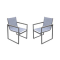 Armen Living Bistro Outdoor Patio Dining Chair In Grey Finish Set Of 2