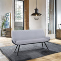 Coronado Contemporary Bench In Brushed Gray Powder Coated Finish And Gray Fabric