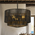 Armida 3 Light Rattan Rope Tiered Drum Pendant Coastal Boho Handwoven