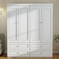 Armoire Wardrobe Closet With Hanging Space And 4 Drawers
