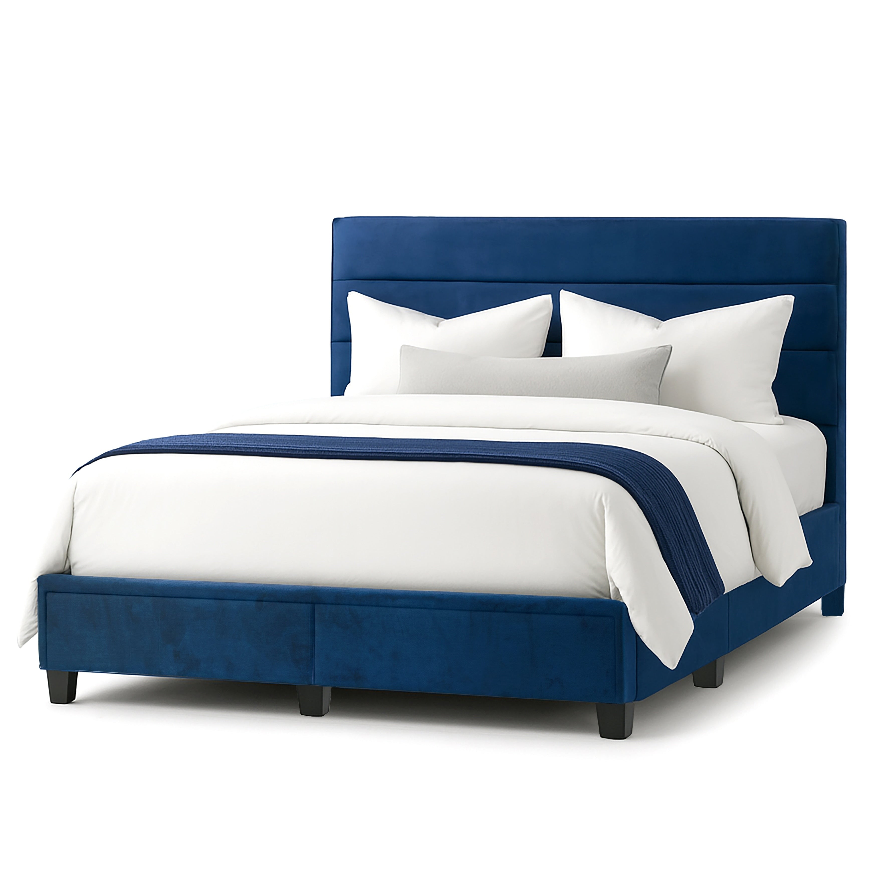 Arnia Navy Blue Queen Bed Captains Bed With Two Drawers