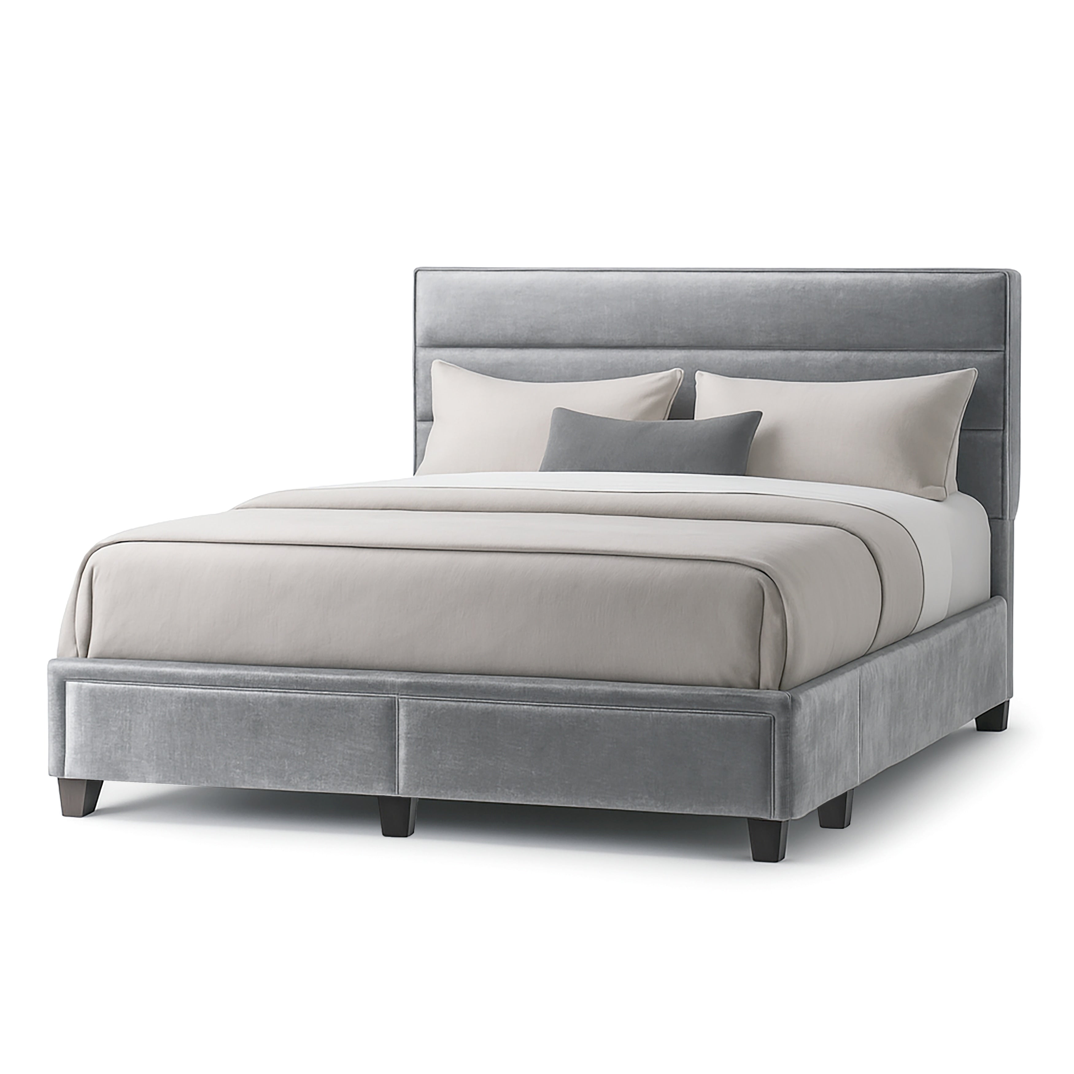 Arnia Silver Grey Queen Bed Captains Bed With Two Drawers