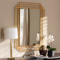 Art Deco Antique Gold Rectangular Wall Mirror By Baxton Studio Antique Gold