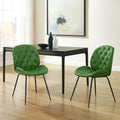 Art Leon Mid Century Tufted Faux Leather Upholstered Dining Chair
