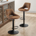 Art Leon Modern Retro Pu Leather Adjustable 360 Swivel Barstools