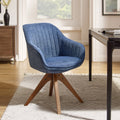 Art Leon Modern Office Swivel Arm Accent Chair With Wood Legs
