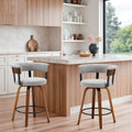 Art Leon Swivel Bar Stool Counter Height Chair With Wood Frame Set Of 2