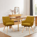 Art Leon Swivel Fabric Dining Arm Chair Set Of 2