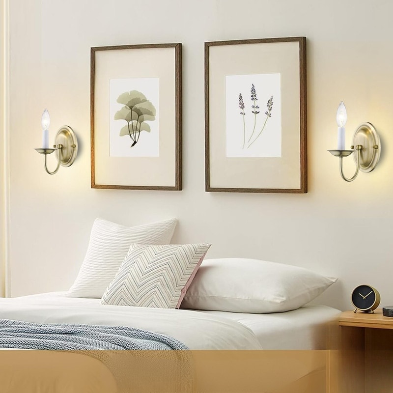 Art Deco Wall Sconce Metal Shade Lamp Antique Brass Wall Light N A
