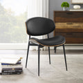 Art Leon Mid Century Faux Leather Upholstered Wood Accent Chair