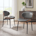 Art Leon Mid Century Faux Leather Upholstered Wood Accent Chair