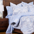 Porch Den Lorna Blue Marbled Pattern Reversible Duvet Cover