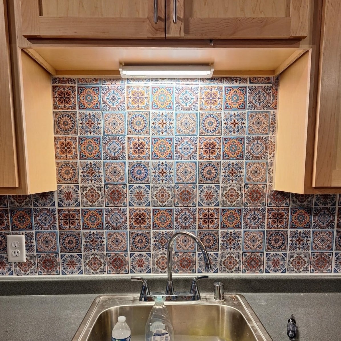 Art3D 12 12 Vinyl Peel And Stick Backsplash Tile 10 Pack Gray Talavera Mexican Style
