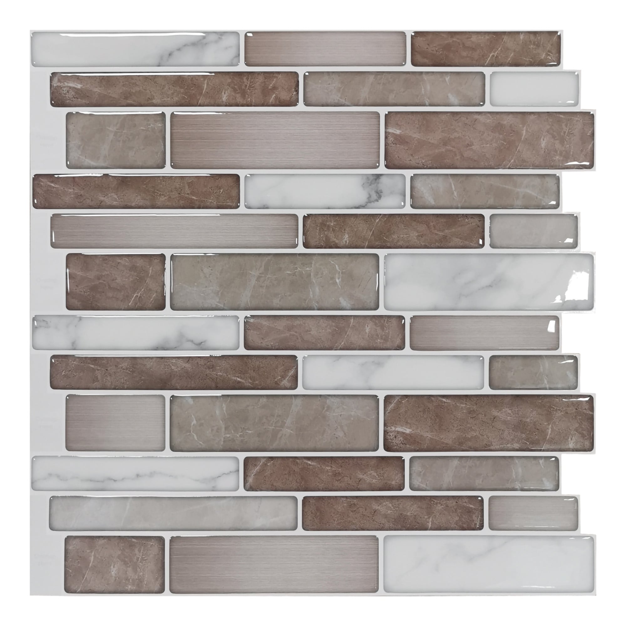 Art3D 12 12 Vinyl Peel And Stick Backsplash Tile 10 Pack Iced Coffee Marble Mix