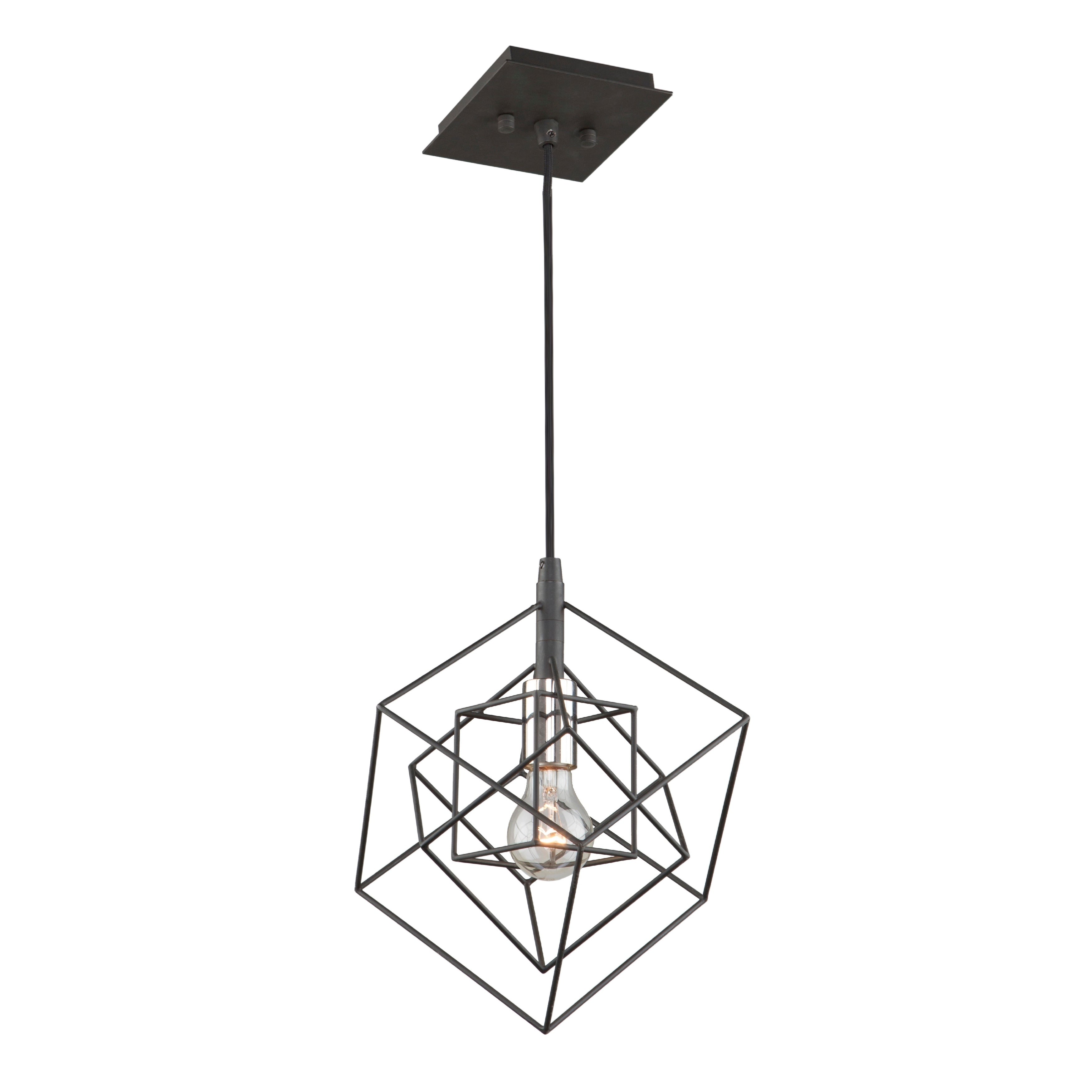 Artcraft Lighting Artistry Matte Black And Satin Brass Metal Frame 1 Light Pendant