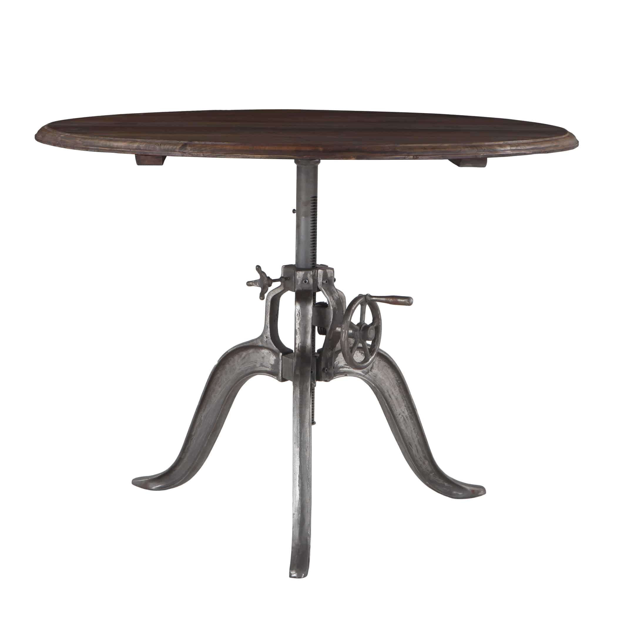 Artezia 48 Inch Adjustable Crank Round Table Brown N A