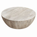 Mango Wood Coffee Table In Round Shape Light Brown