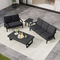 Arthur 4 Piece Teak Wood Patio Conversation Set