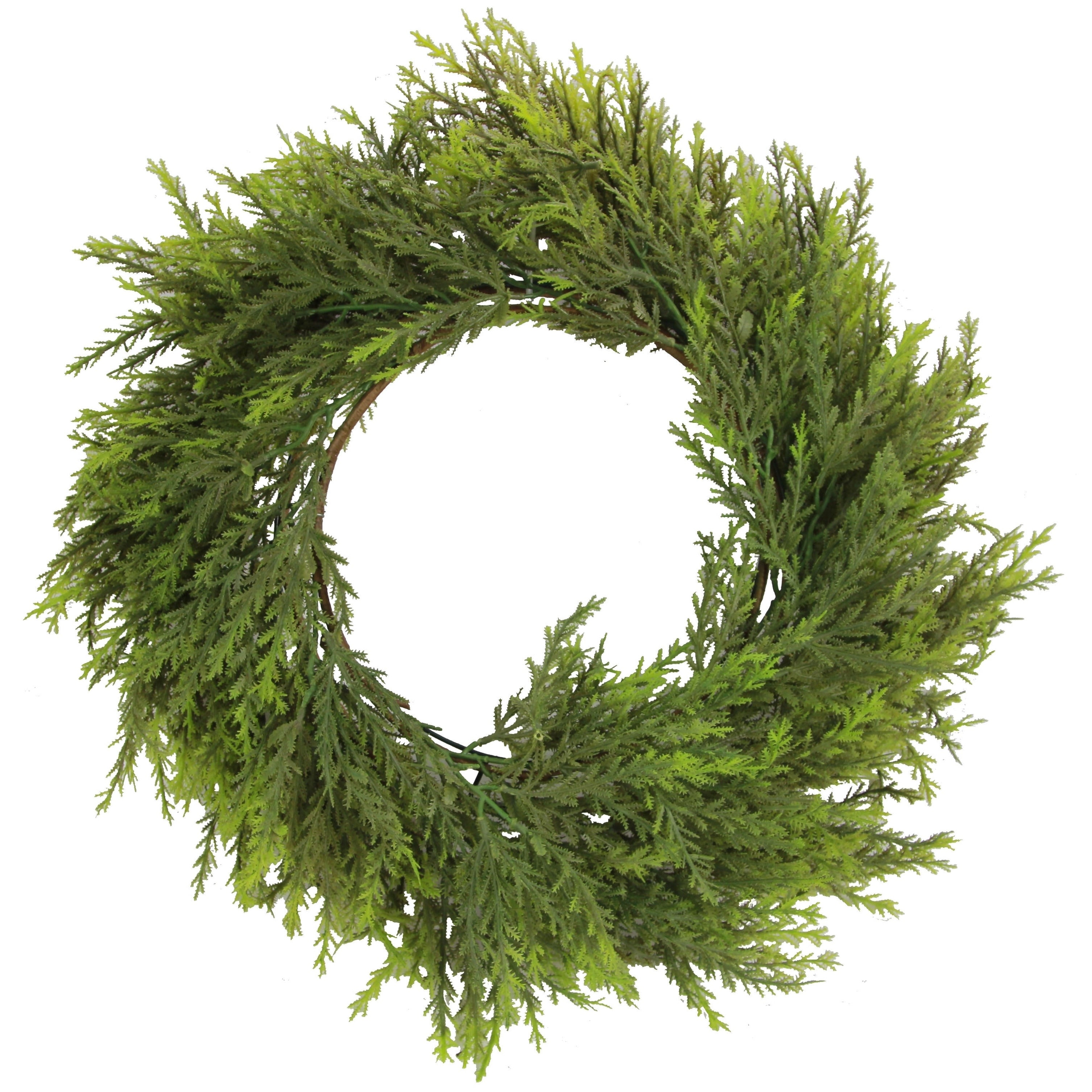 Artificial 25 Chinese Ceder Wreath In Green