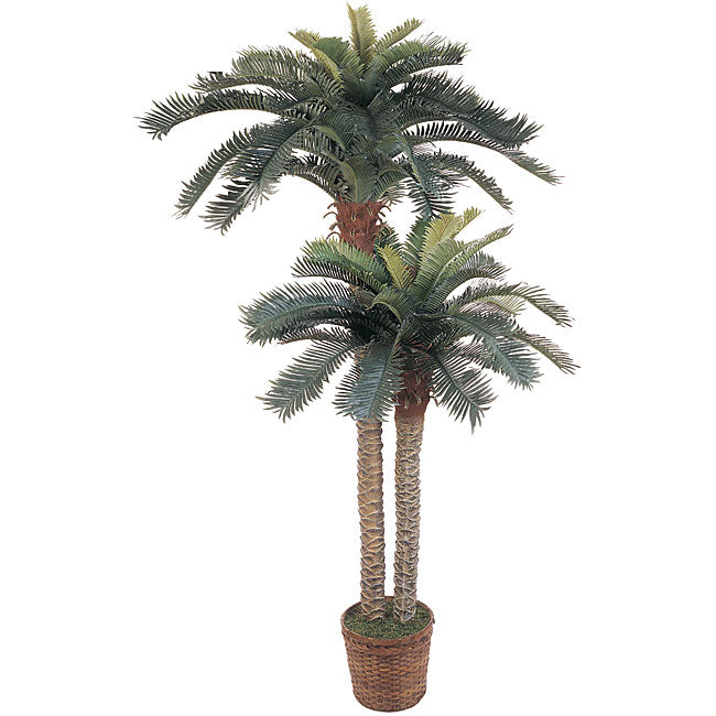 Artificial Double Potted Sago Palm Tree