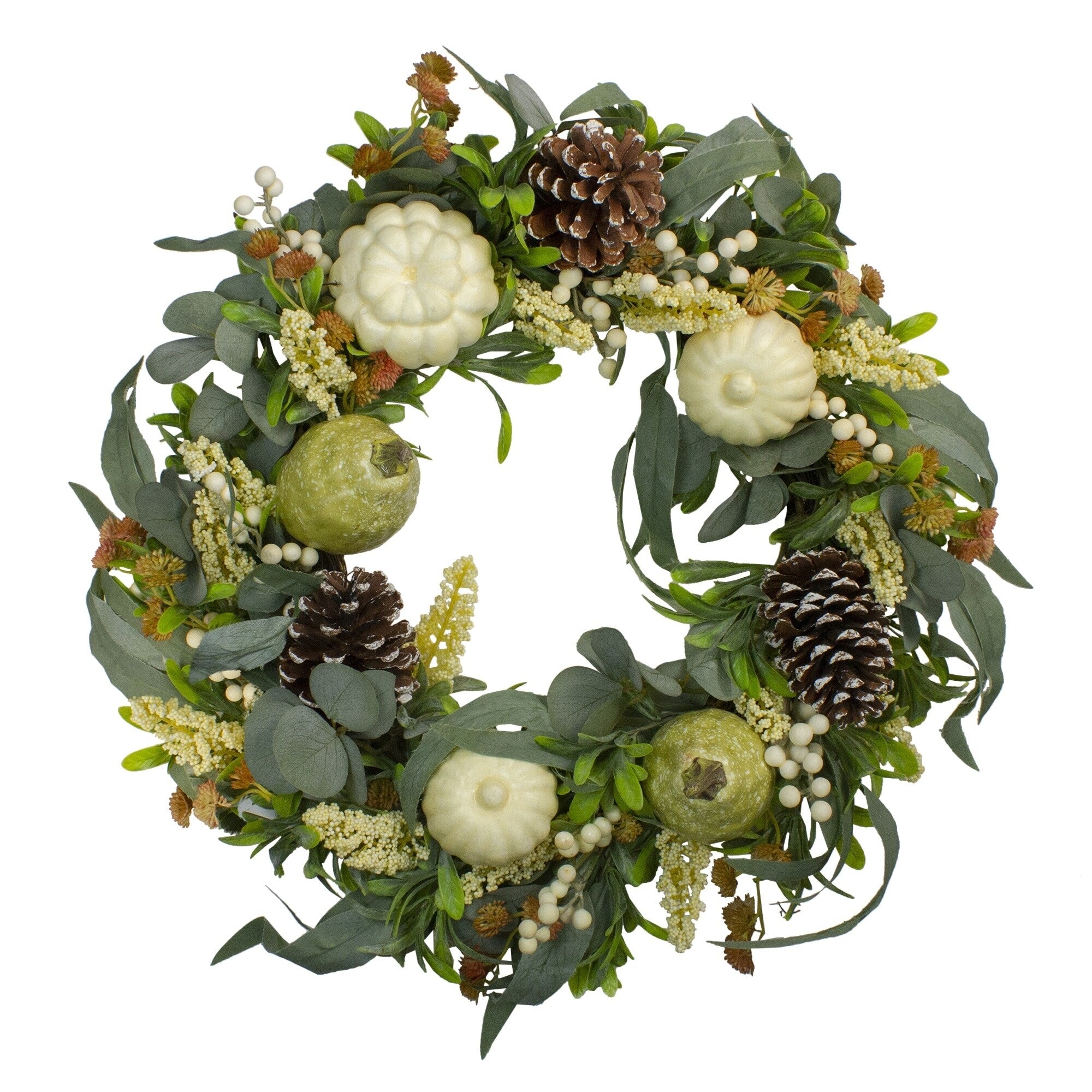 Artificial Gourds And Foliage Fall Harvest Wreath 24 Inch Unlit N A