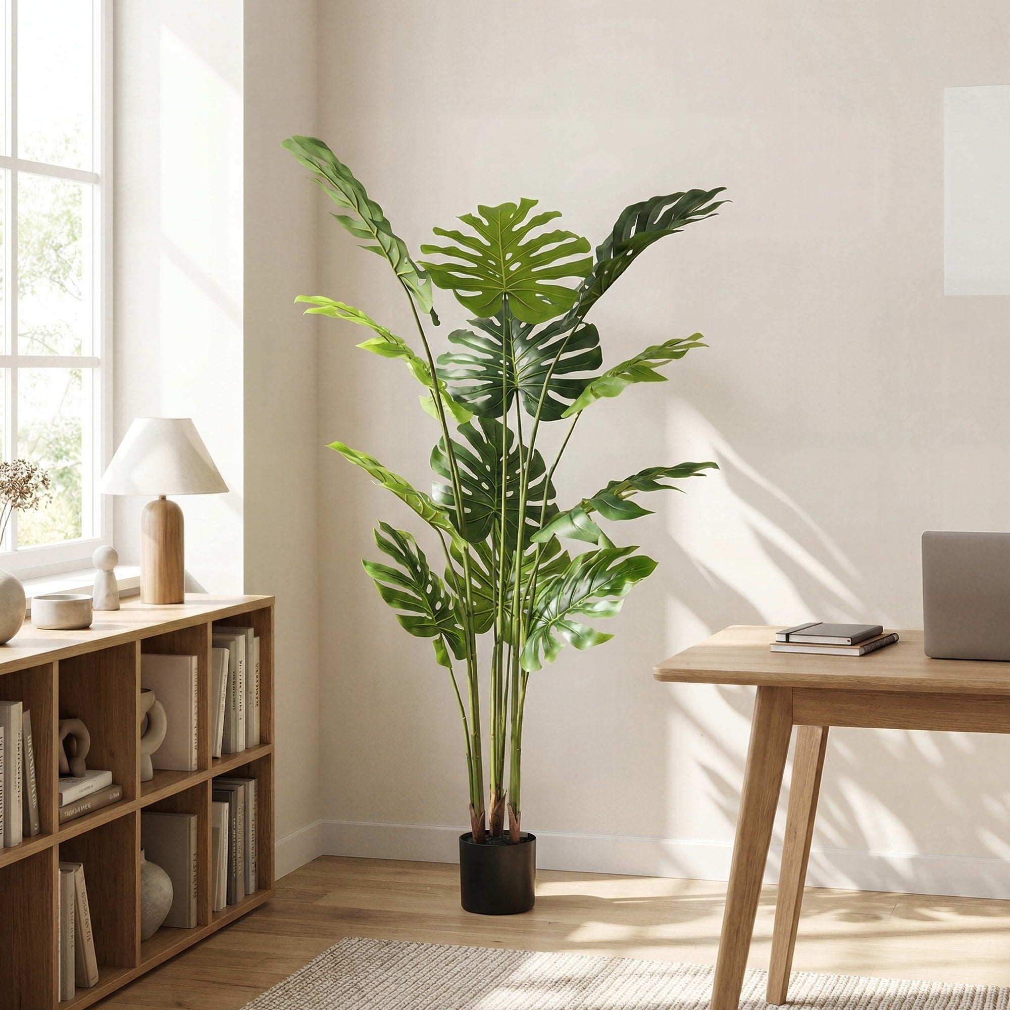 Artificial Plant Fake Tropical Potted Tree Faux Floor Plant