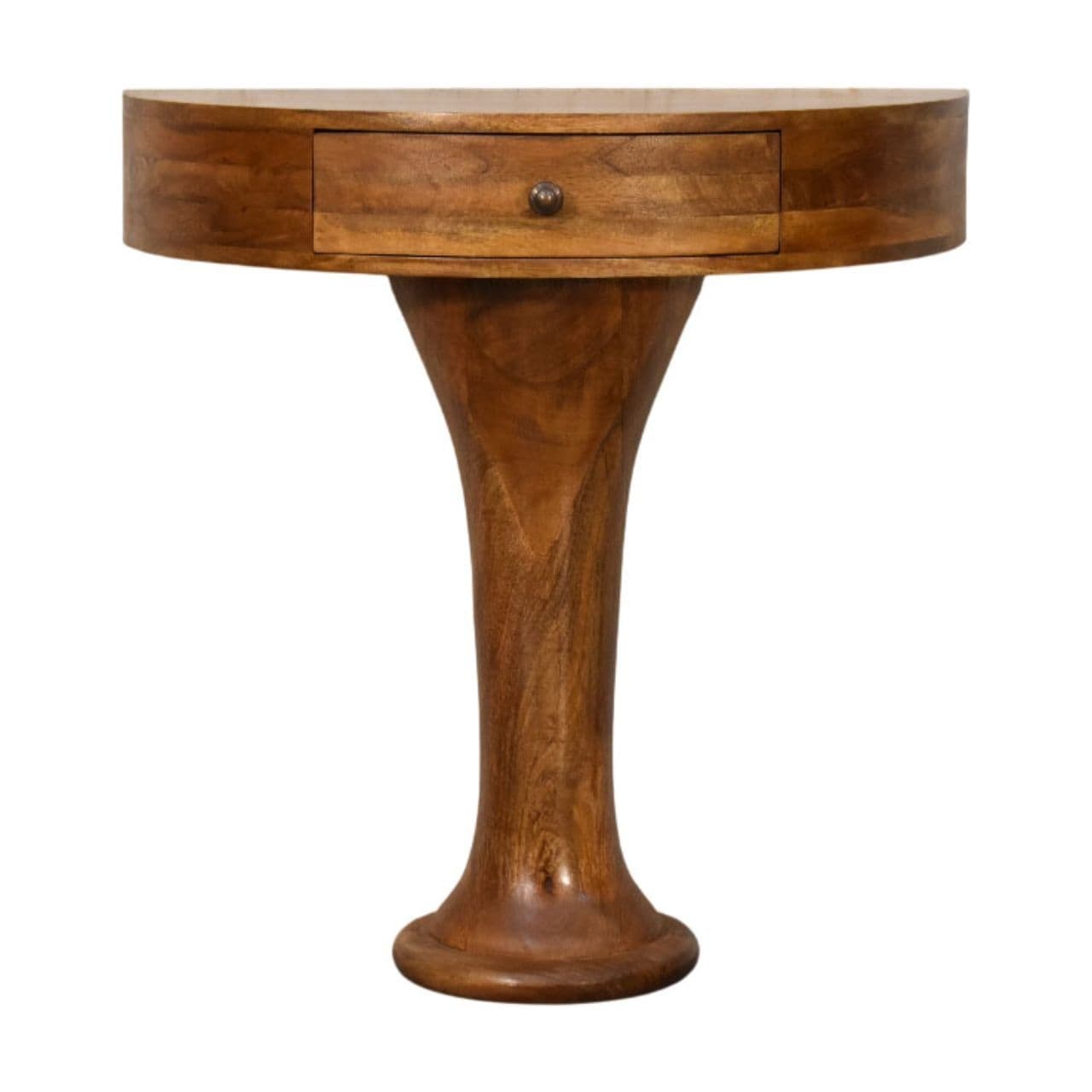 Artisan Furniture Solid Wood Amber Pedestal Console Table Brown